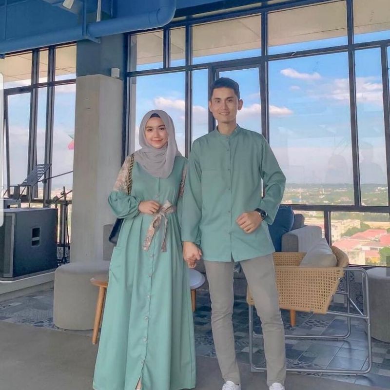 Wardah Couple Baju Gamis Stelan Pria Wanita