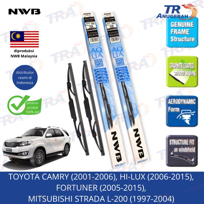 Jual Wiper Blade Depan AQUA NWB Toyota CAMRY, HILUX, FORTUNER ...