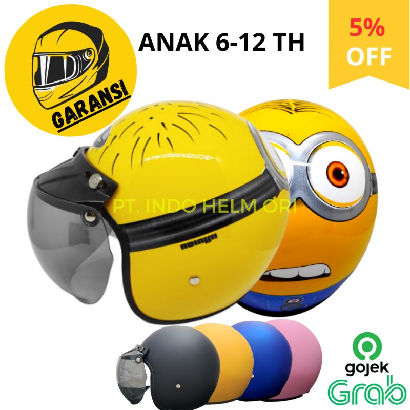 helm bogo anak kecil sni jpn karakter lucu dan warna polos