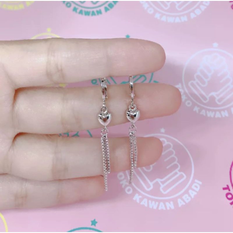 anting panjang silver titanium