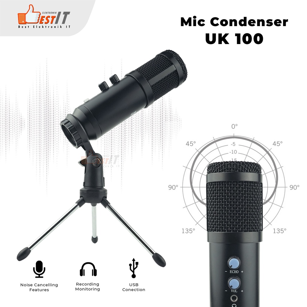 Microphone Condenser UK100 with Noise Cancelling M-Tech