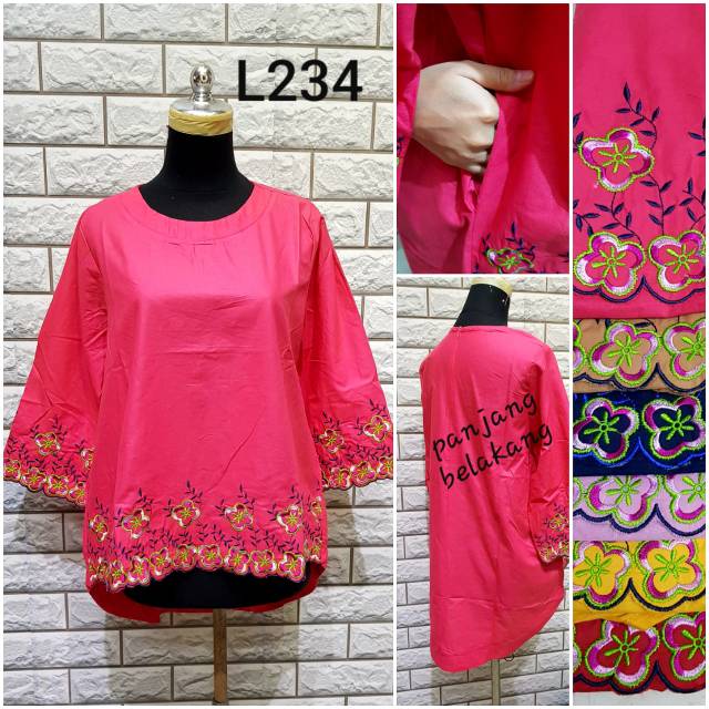 ATASAN WANITA BORDIR /ATASAN BORDIR /ATASAN KATUN FIT XL LD 110CM