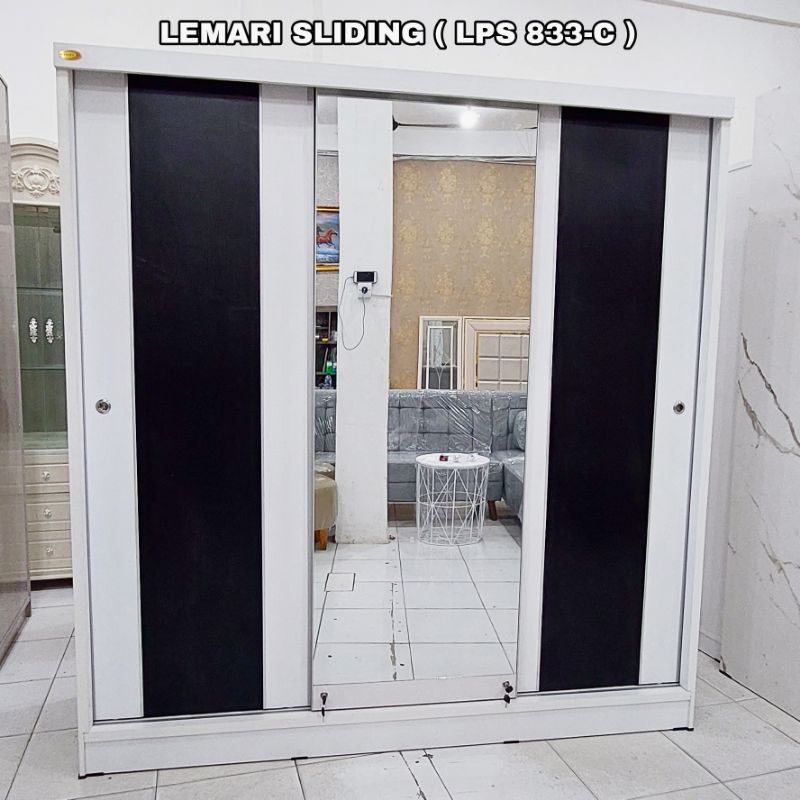 LEMARI SLIDING WHITE bahan HPL
