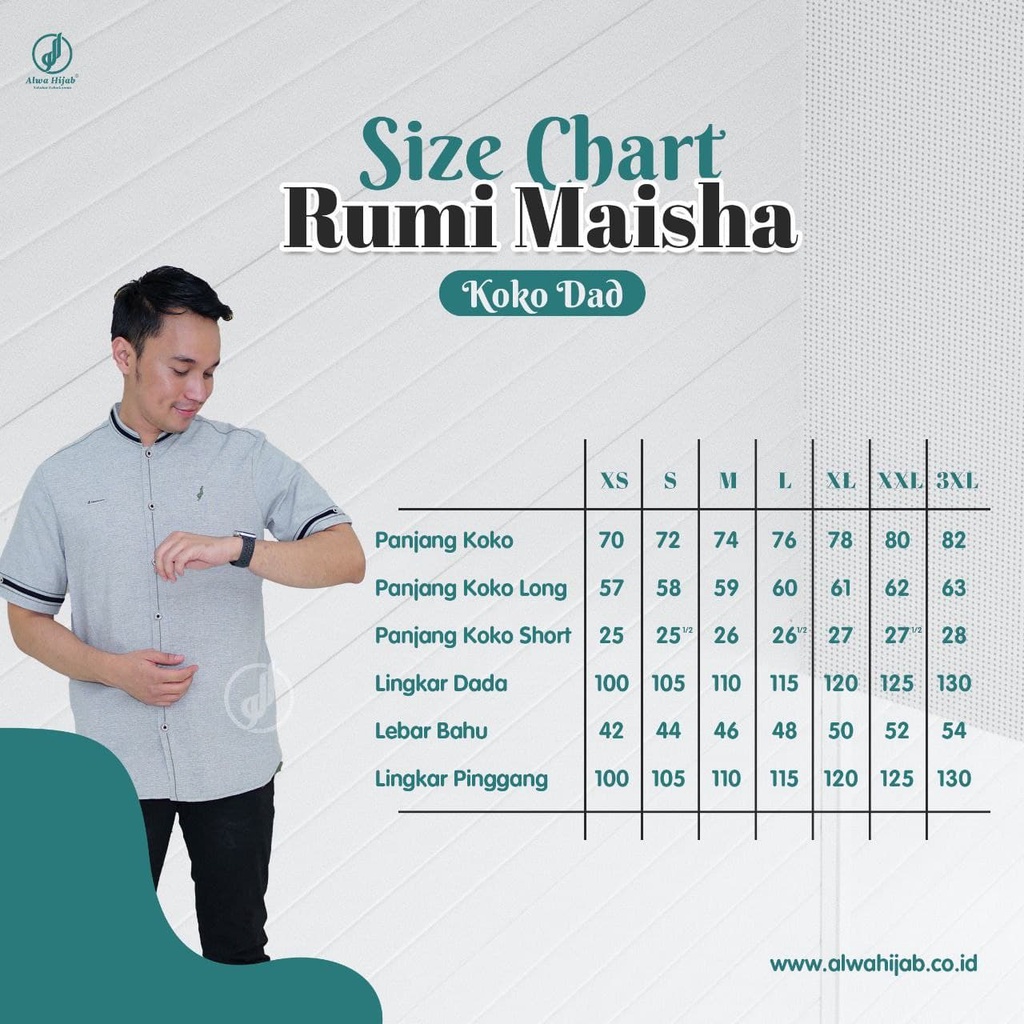 Alwa Hijab Sarimbit Rumi Maisha Series Quality Premium - Gamis Koko Couple