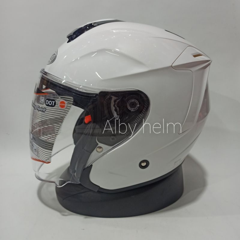 HELM INK DYNAMIC SOLID WHITE PUTIH POLOS