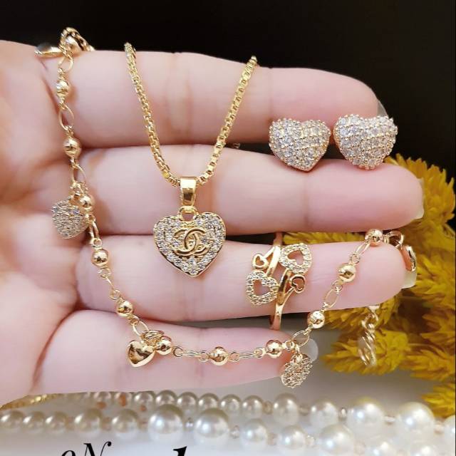 Xuping set peehiasan lapis emas 24k 2813