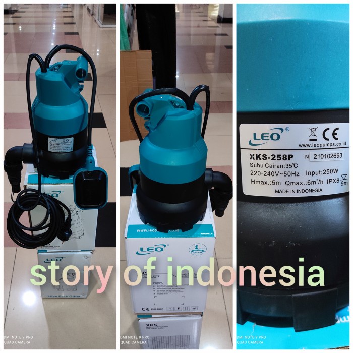 MESIN POMPA CELUP SIRKULASI OTOMATIS KOLAM SEDOT AIR BANJIR LEO 250 W