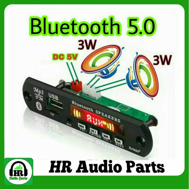 Kit Modul Mp3 Bluetooth v 5.0 Plus Amplifier 2x3W Stereo 2*3W USB+TF
