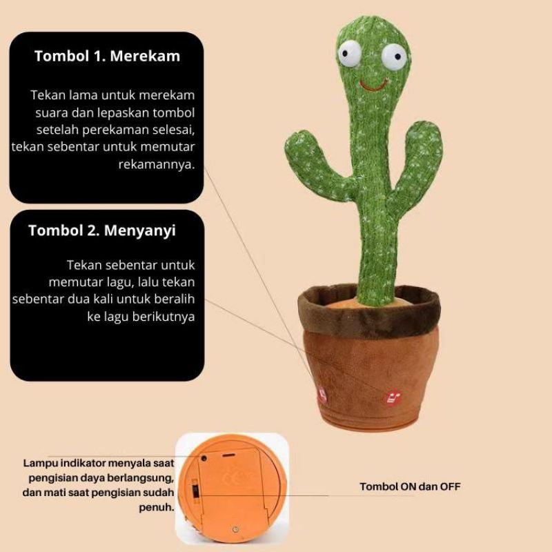 boneka kaktus dancing dan bisa bicara