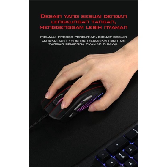 Mouse Pc Game GAMEN GM1500 6400DPI Optical Positioning Technology with 6 Lighting Effects