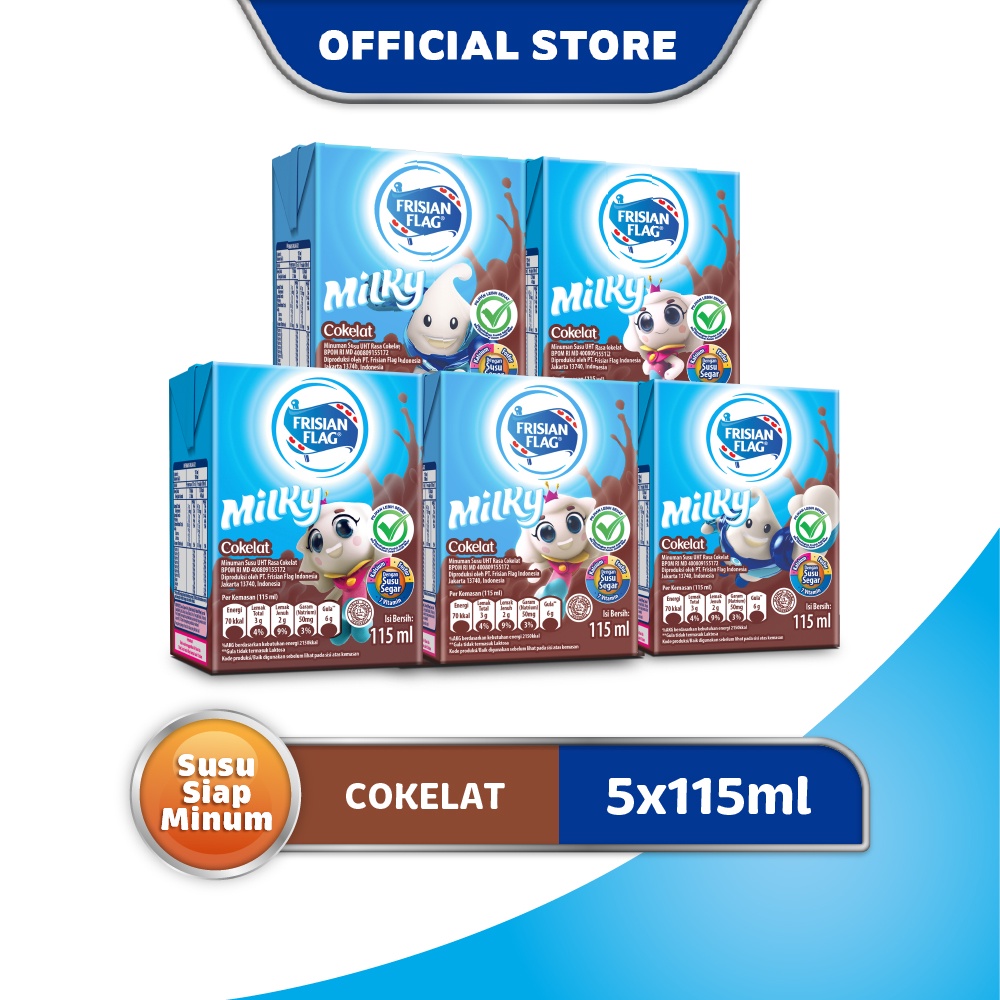 Promo Harga Frisian Flag Susu UHT Milky Zuzhu Zazha Chocolate 115 ml - Shopee