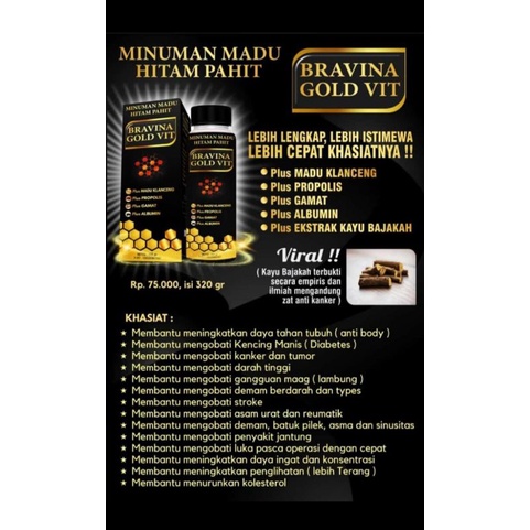 

MADU BRAVINA GOLD VIT/MADU HITAM/MADU PAHIT