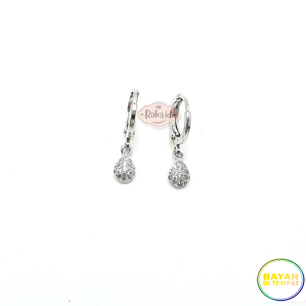 Anting Clip / Klip Mata Tetes Silver &amp; Gold Perhiasan Aksesoris Wanita 645