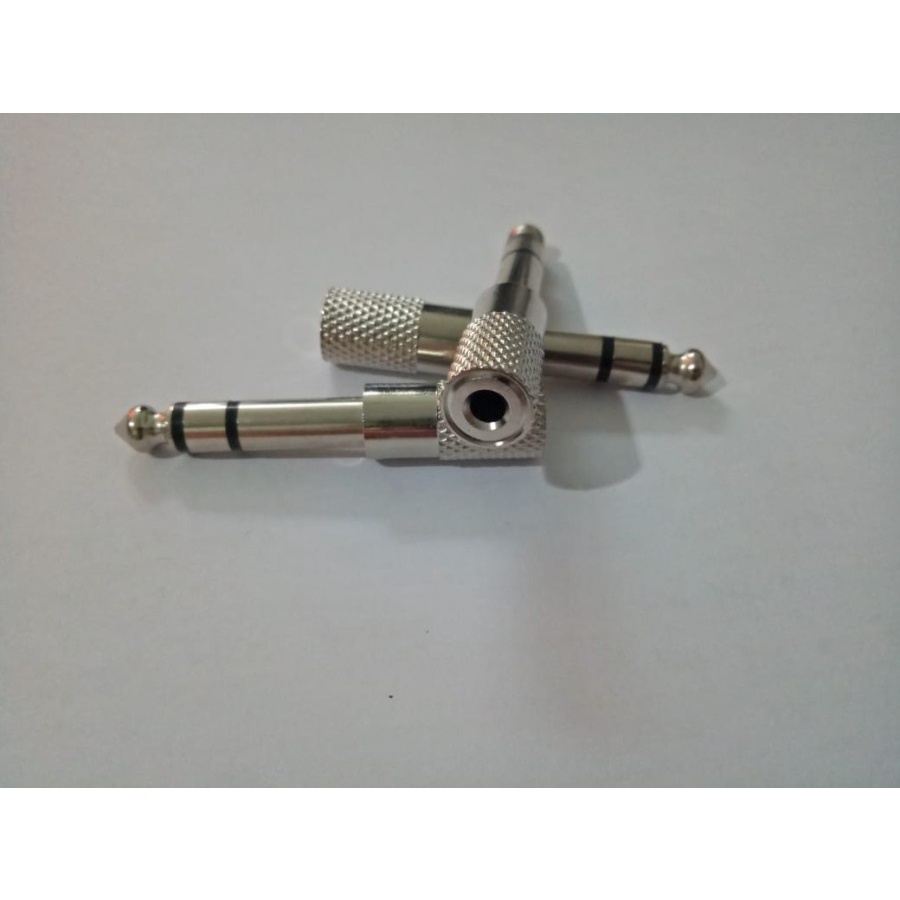 Jack Jek Sambungan Headphone Toa Stereo Soket Mini Stereo 3,5mm 3.5mm Mini To Toa Akai Besi SILVER