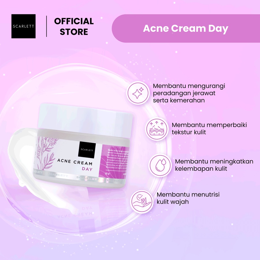 Scarlett Whitening Perawatan Kulit Wajah Acne Series Day Cream