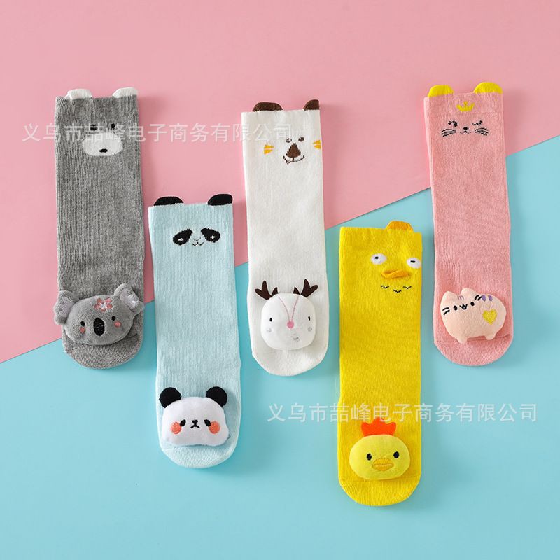 1234OS - Kaos Kaki Panjang Bayi Motif / Kaos kaki Anak Panjang Dengan BONEKA TIMBUL