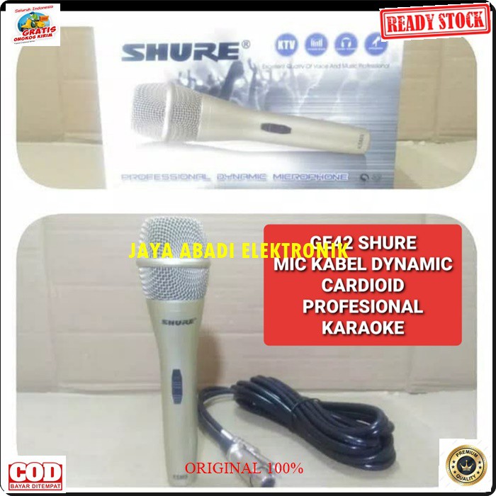 G42 Shure Mic kabel sound system Microphone dynamic cardioid profesional karaoke vocal vocal audio mik pengeras suara pro profesional vokal mikrophone G42  BISA DIGUNAKAN SEGALA JENIS AUDIO SOUND  LANGSUNG NYALA TANPA PAKAI BATERAI  Bahan dari besi metal