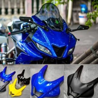 Cover Kedok Topeng Headlamp Sipit R6 Carbon Kevlar Yamaha R15 V3