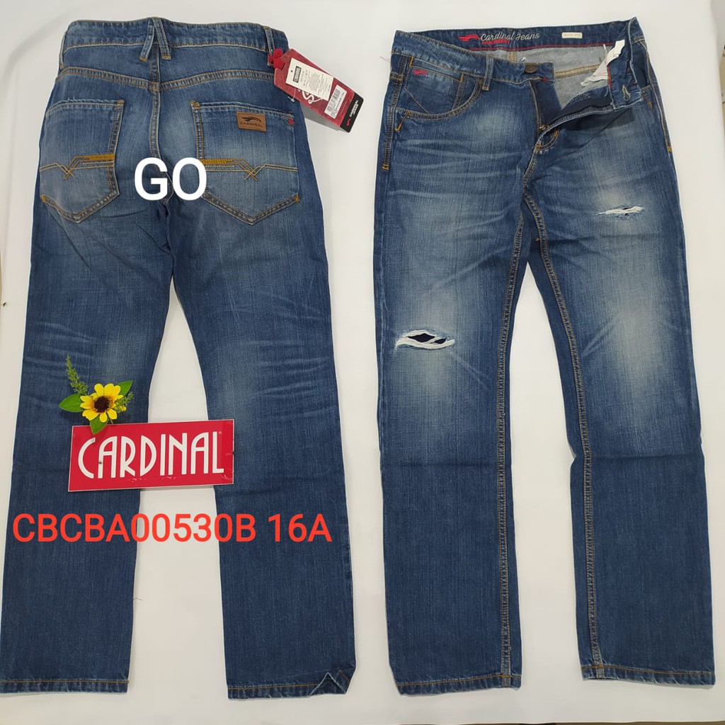 bb F 33 CARDINAL CBCBA Celana Panjang Jeans Reguler Fit Slim Fit Straight Slim Bawahan Laki Dewasa