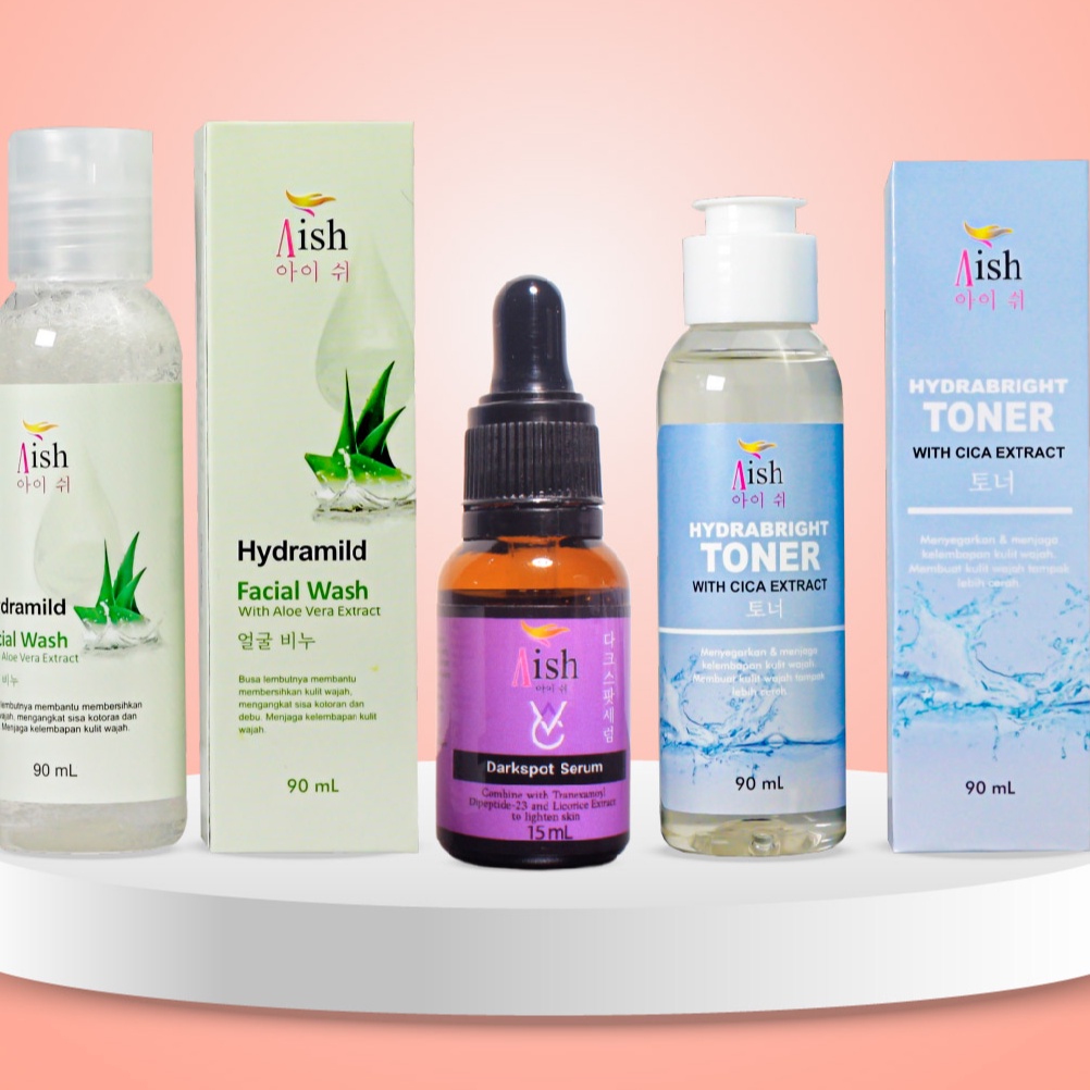 AISH SKINCARE  - FACIAL WASH / AISH SERUM KOREA / TONER / DAY&NIGHT CREAM - 100% Original-Pket Glow (Darkspot)