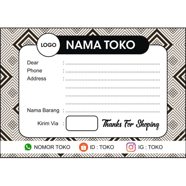 

LABEL PENGIRIMAN STIKER & NON STIKER 100pcs KODE 007