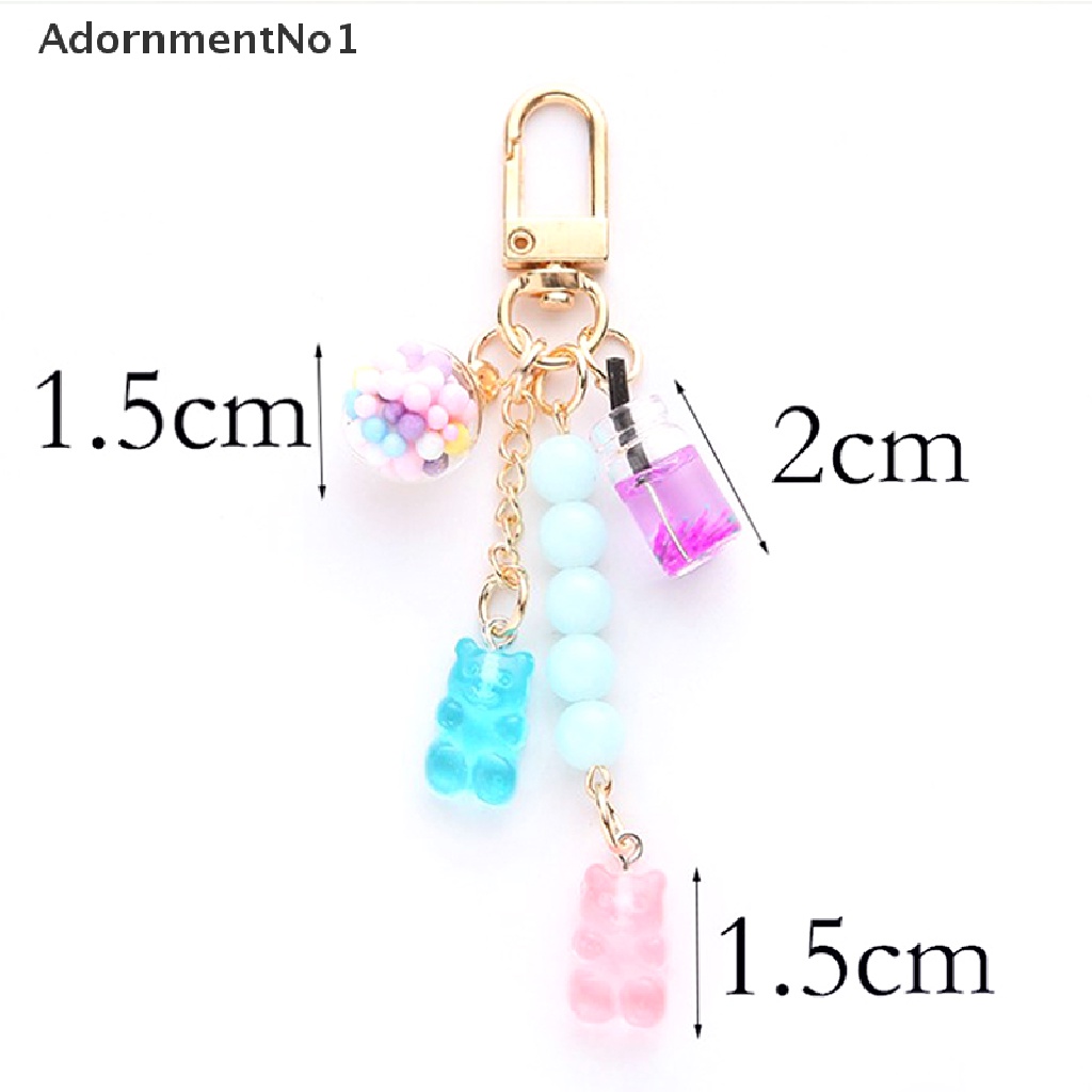 (AdornmentNo1) Gantungan Kunci Bentuk Beruang Lucu Bahan Resin Warna-Warni