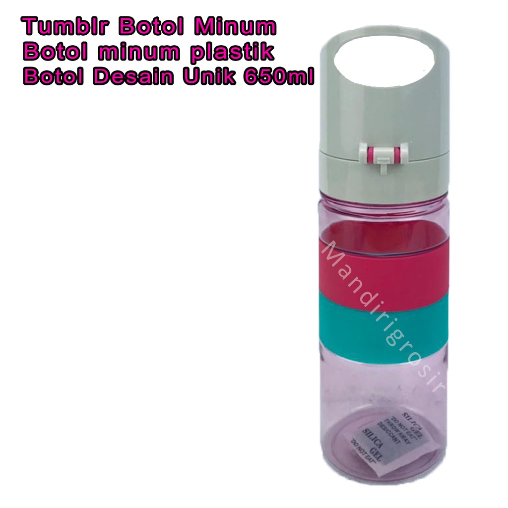 Warna pink*Botol minum plastik *hijau Desain Unik * 650ml