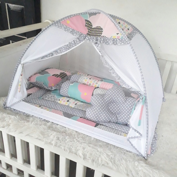 Bayi-Kelambu- Kelambu Bayi-Matras Set-Matras Tidur-Kasur Set Bayi-Selimut Bayi-Cloud -Kelambu-Bayi.
