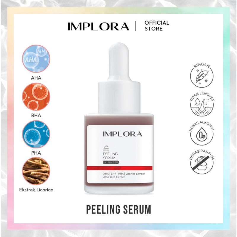IMPLORA FACE SERUM Serum Wajah Acne Serum Peeling Serum Hydrating Serum Bakuchiol Serum Salmon DNA BPOM-ImploraSerum PEELING