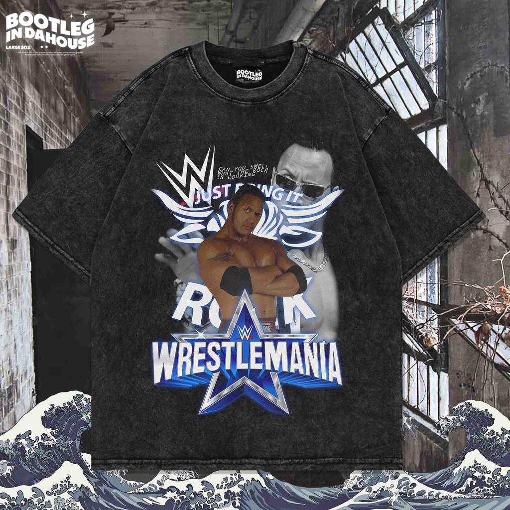 KAOS WWE THE ROCK OVERSIZE WASHING VINTAGE TEE | OVERSIZE WASHED T-SHIRT | KAOS OVERSIZE | KAOS WASH