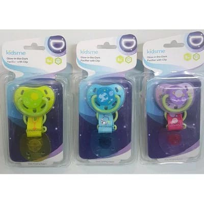 Kidsme 160119 Glow in the Dark Pacifier with Clip