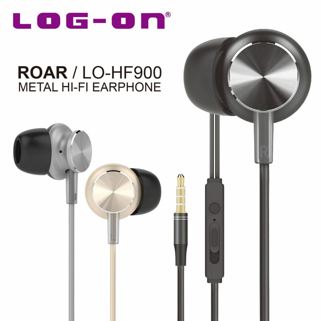 PROMO EARPHONE LOG-ON HANDFREE ROAR METAL HI-FI LO-900 HEADSET SUPER BASS