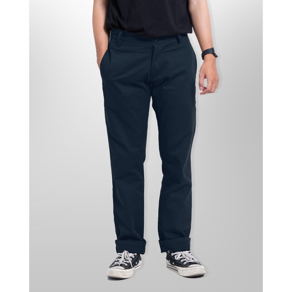 Morgen Slim Straight Chino Pants - Navy