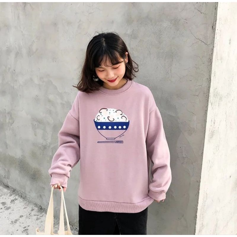 primer oblong sweater wanita Korean | crewneck murah kekinian