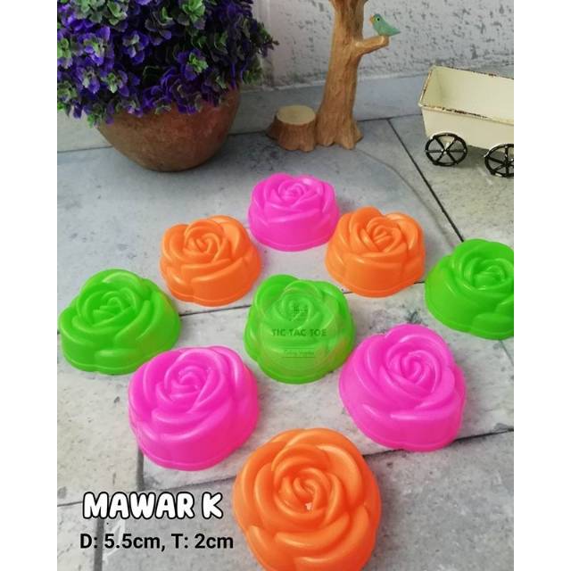 Cetakan kue Putu Ayu/Agar2/Pudding/Jelly &quot;MAWAR Kcl&quot; (isi 12pcs)