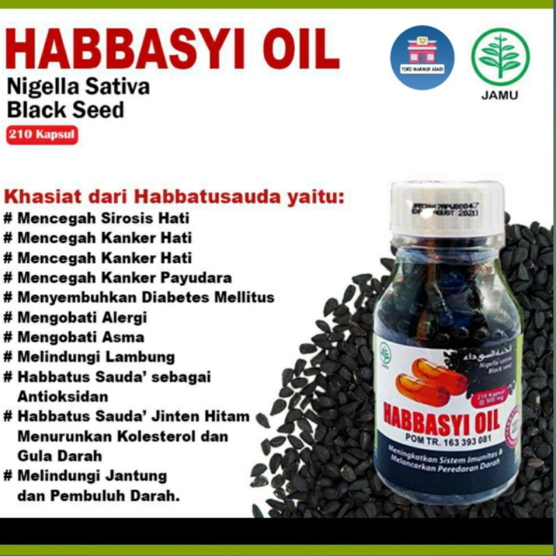 Habbasyi Oil 75 Kapsul 210 Kapsul Minyak Habbatussauda Jinten Hitam BPOM IMUNITAS TUBUH