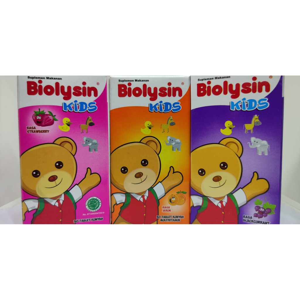 Biolysin Kids Tab 30 Tablet Kunyah / Menambah Nafsu Makan / Imun Tubuh / Tumbung Kembang