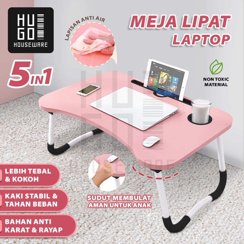 HUGO Meja Lipat Portable / Meja Laptop / Meja Belajar Anak