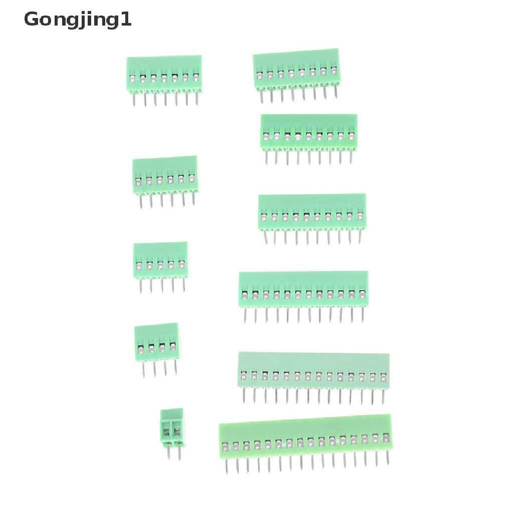 Gongjing1 1pc Blok Terminal Sekrup PCB Universal 2P-16P KF128 2.54mm