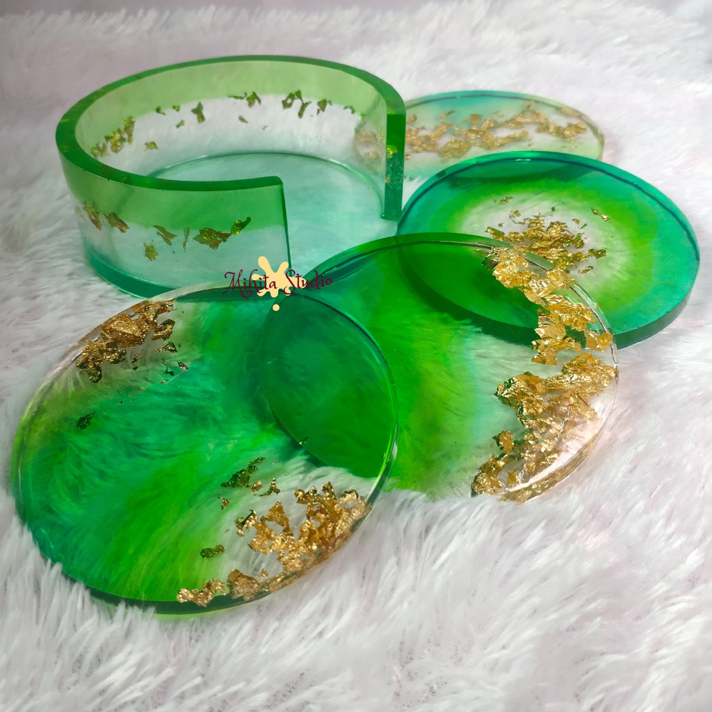 Resin Coaster Set Edisi Lebaran / Set Tatakan Gelas Resin Edisi Lebaran
