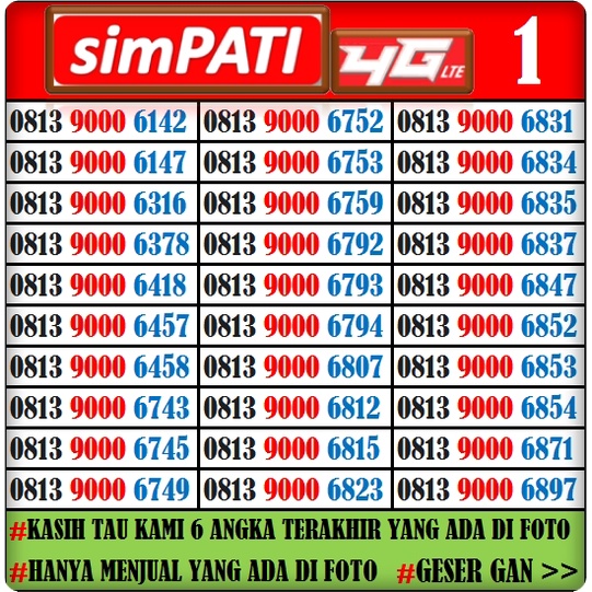 NOMOR CANTIK SIMPATI TELKOMSEL Seri Kembar 1313