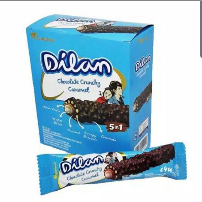 

Dilan Chocolate Crunchy Caramel 1 box isi 12