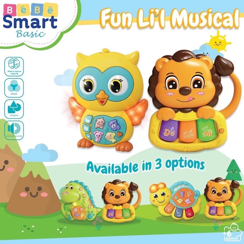 Bebe Smart Lil Musical Mainan Edukasi Musik Bayi Kado Piano Sensorik