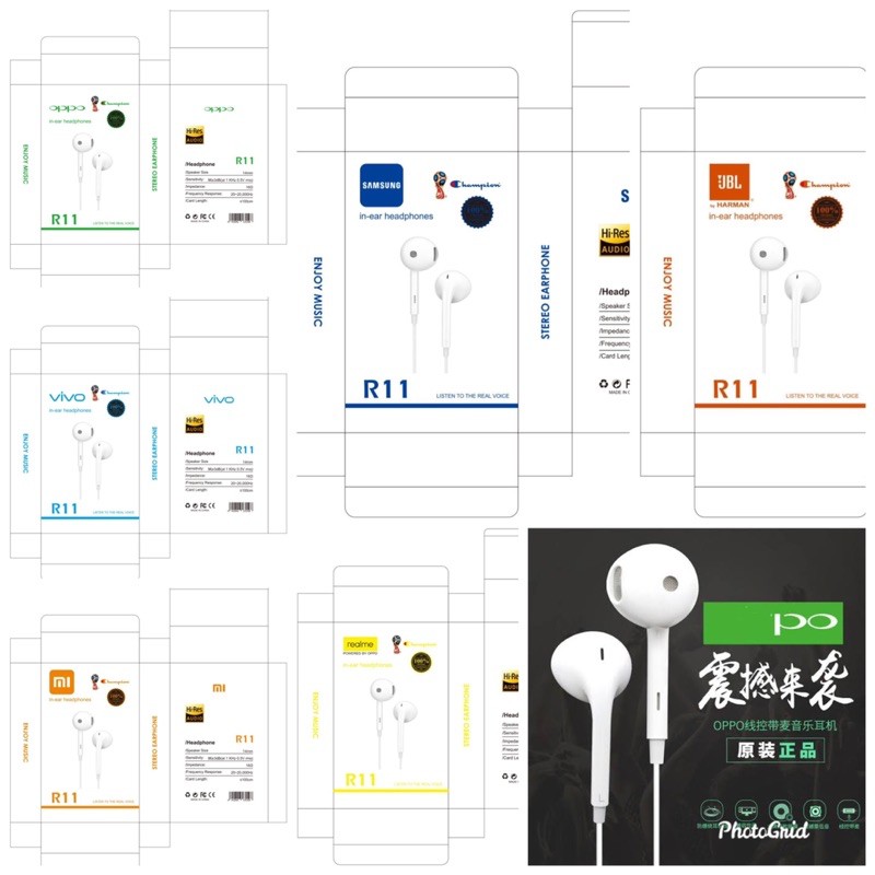 PROMO HANDSFREE R11 OPPO NEW EURO PACK ORIGINAL EARPHONE HIGH QUALITY