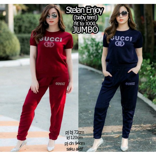 PROMO Stelan enjoy Jumbo Guci Setelan Training Wanita XXL