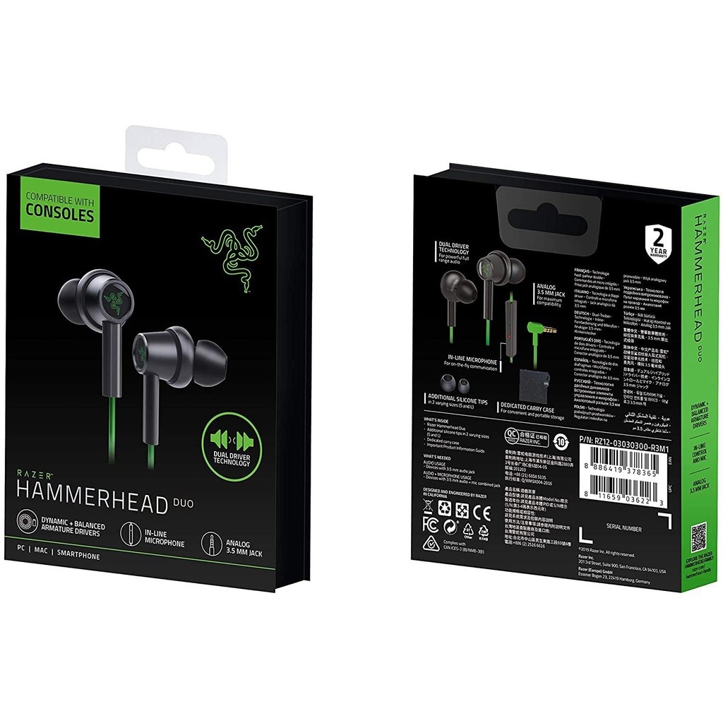 Razer Hammerhead Duo Gaming In Ear Headset