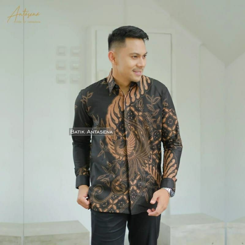 PERMATA LIDAH Kemeja Batik Pria Slimfit Premiuam Lengan Panjang Bahan Katun Halus Lapis Furing