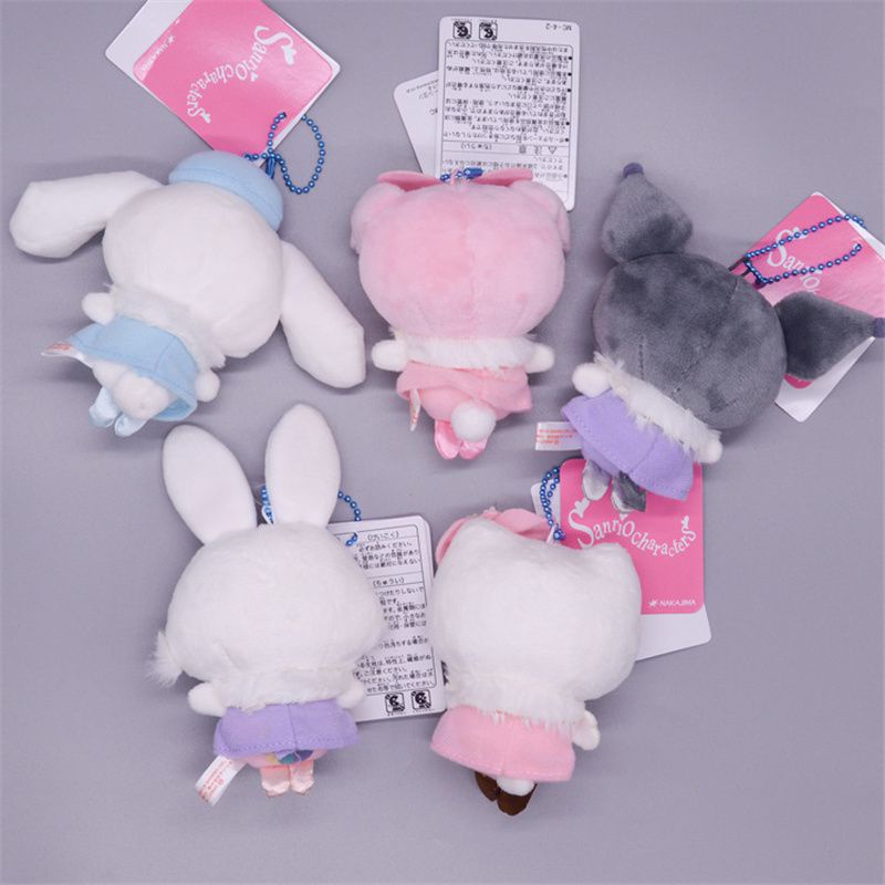 Cartoon Cute Kuromi My Melody KT Plush Pendant Cinnamoroll Stuffed Doll Keychain