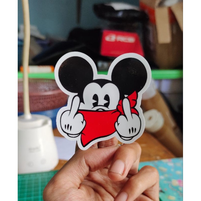 

stiker print mickey mouse custom cutting stiker murah