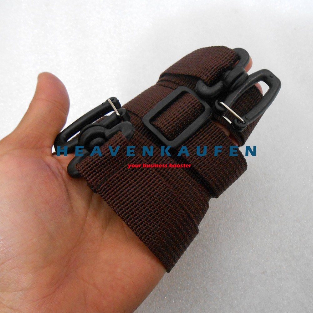 Tali Selempang Strap Tas Pria Lebar 2,5 cm Warna Coklat Kait Model Huruf S